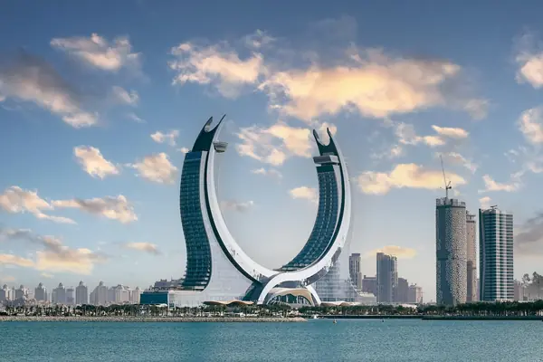The Katara Towers on the Lusail waterfront, Doha