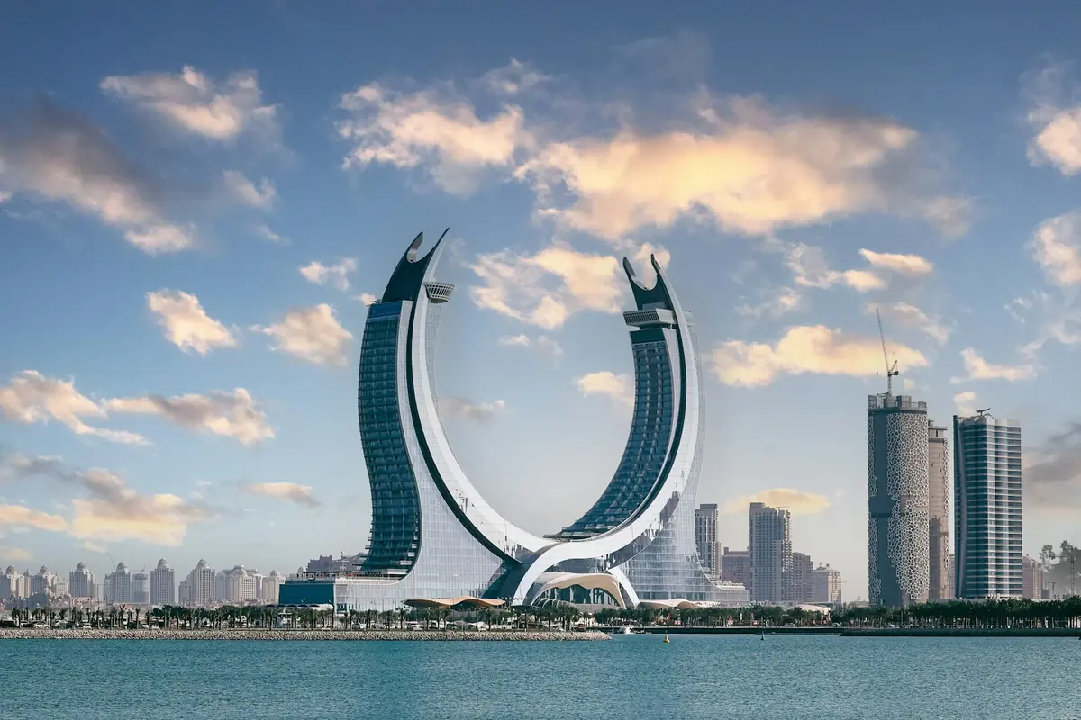 The Katara Towers on the Lusail waterfront, Doha