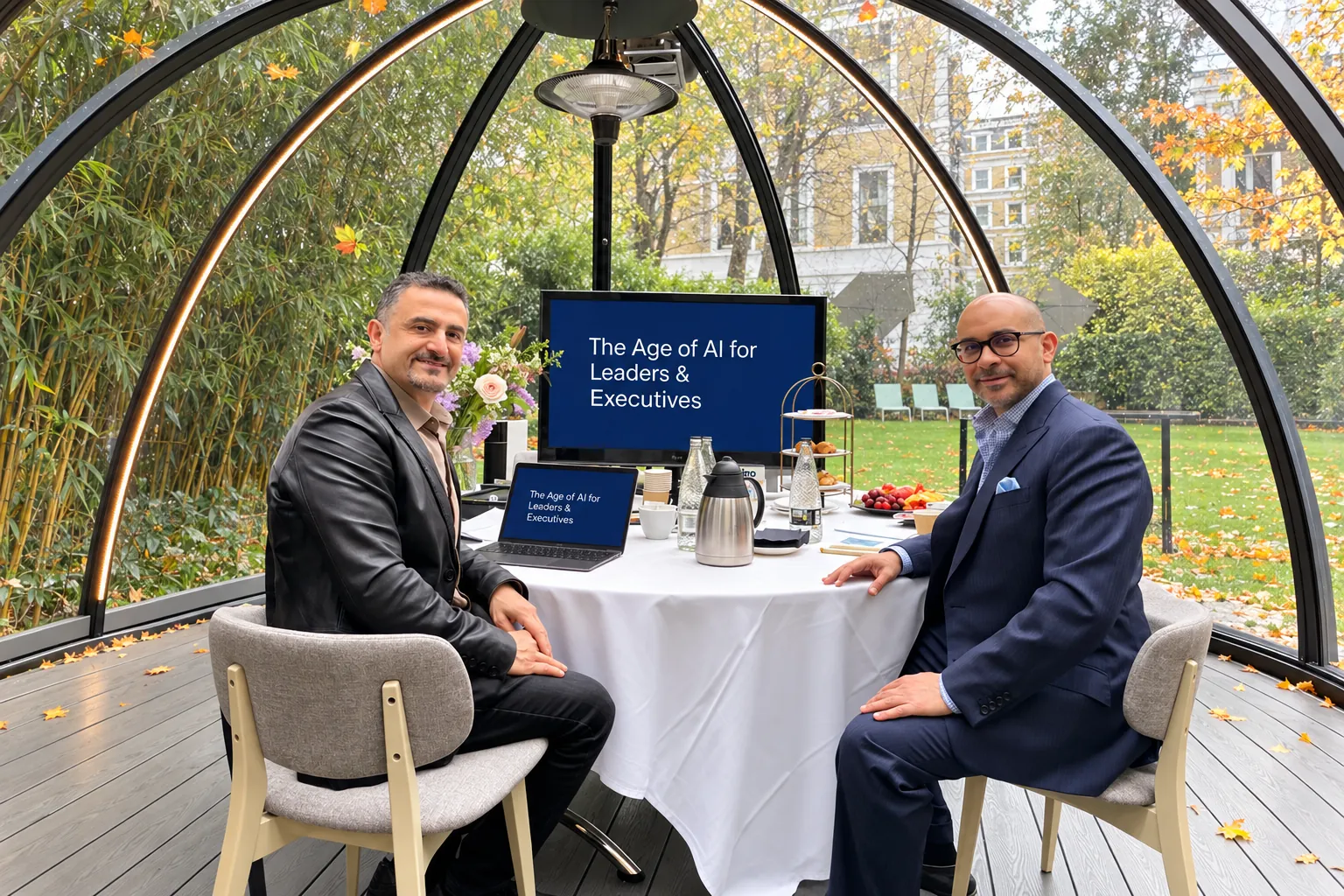 Executive 1-to-1 session in a garden dome on The Age of AI for Leaders and Executives